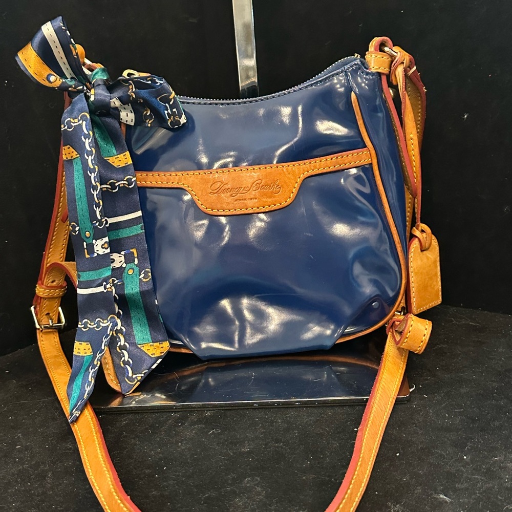 Dooney & Bourke Navy with Cognac Trim Crossbody